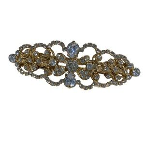 Bridal hair clip gold rhinestone‎ NeW fancy elegant accessories